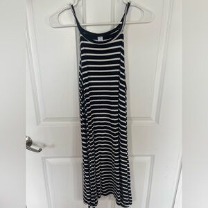 Old Navy Black and White Striped Midi Dress